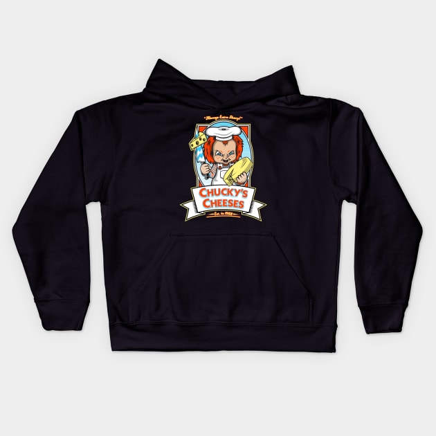 Chucky's Cheeses Kids Hoodie by wolfkrusemark